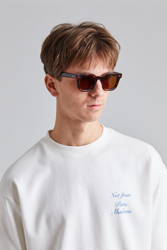 Drôle de Monsieur Le T-Shirt Slogan Cursive Off White-4